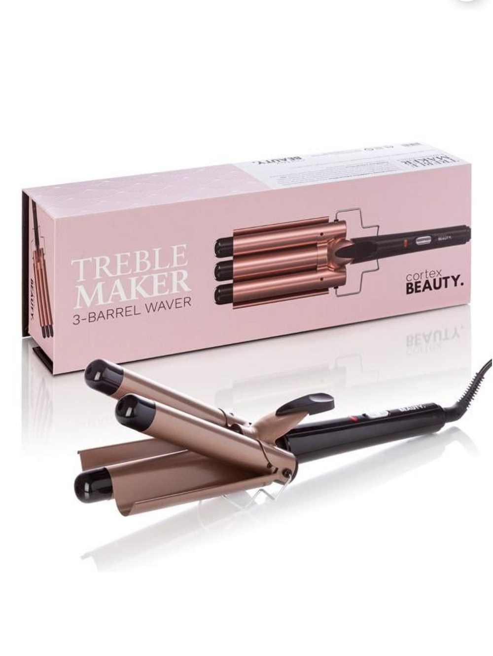 🆕 Cortex Beauty Trebelmaker Black & Rose Gold 3 Barrel Waver Iron